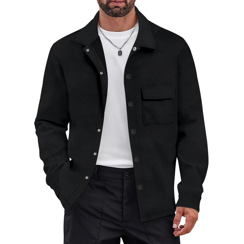 Herren lässige Freizeitjacke mit strukturiertem Design und praktischen Taschen EB