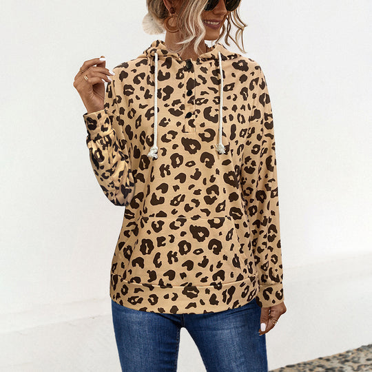 Damen Kapuzenpullover mit exklusivem Tiermuster und bequemer Passform EB