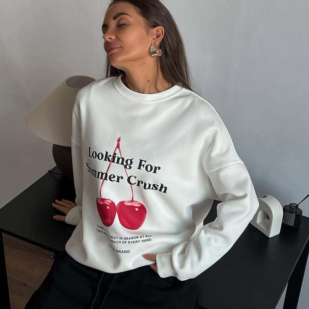 EB | Pullover Sweatshirt Übergröße Fit Grafikdruck Baumwollmischung Rundhalsausschnitt