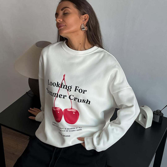 EB | Pullover Sweatshirt Übergröße Fit Grafikdruck Baumwollmischung Rundhalsausschnitt