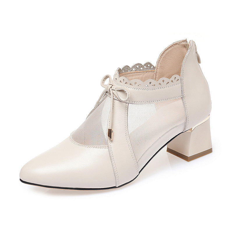 Damen Elegante Stiefeletten mit transparentem Mesh-Einsatz und modischem Riemen EB