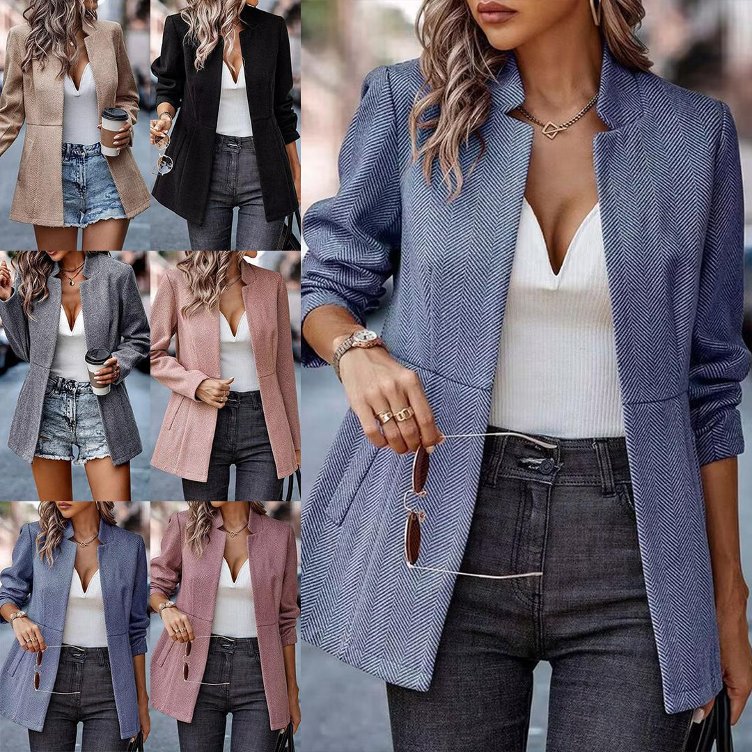 Damen Tailorierte Blazerjacke mit eleganter Spitze und lässigem Schnitt EB