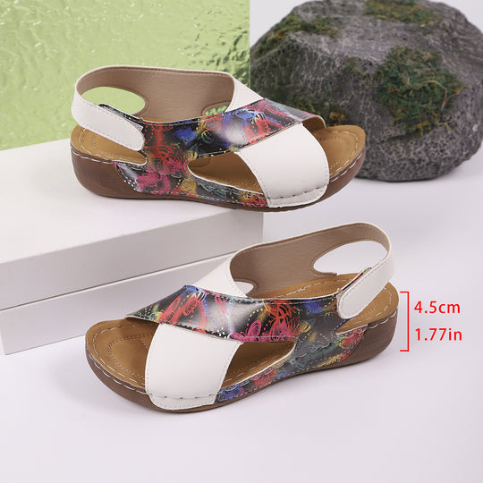 Damen modische Slingback-Sandalen mit stylishem Krokodil-Design und komfortablem Fußbett EB