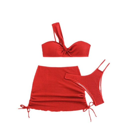 Damen Bikini-Set mit elegantem Wickelrock und modischem Oberteil EB