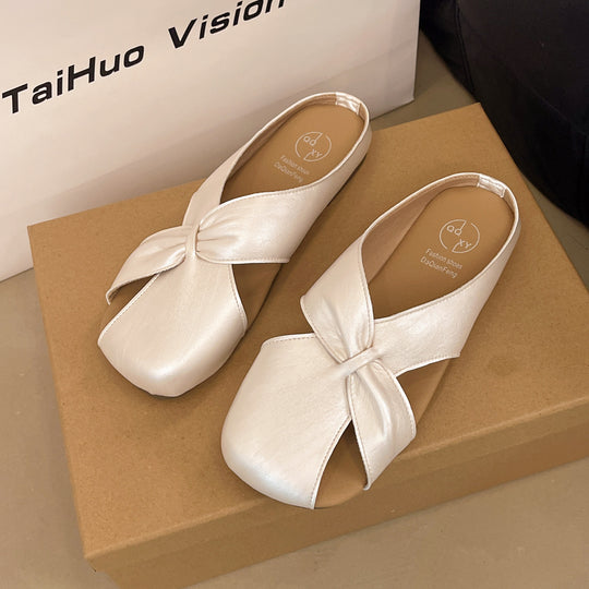 Damen offene Clogs mit modischem Knotendesign und bequemem Fußbett EB