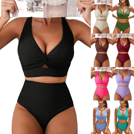 Damen Hochwertiger Badeanzug mit Raffung und Twist-Detail EB