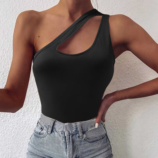 Damen asymmetrisches Bodysuit mit modischem Cut-Out EB