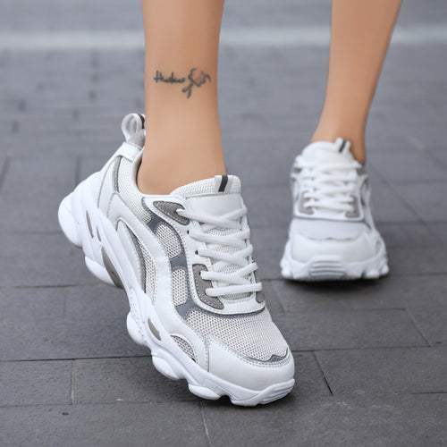 Damen sportive Komfort-Sneaker mit atmungsaktivem Obermaterial und dämpfender Sohle EB