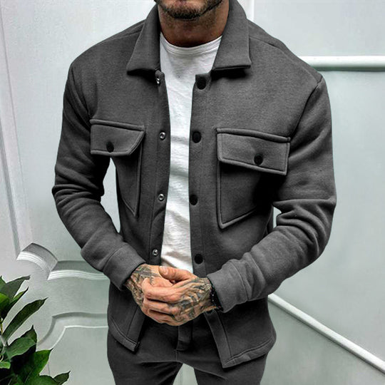 Herren lässige Overshirtjacke mit großen Brusttaschen und modernem Design EB