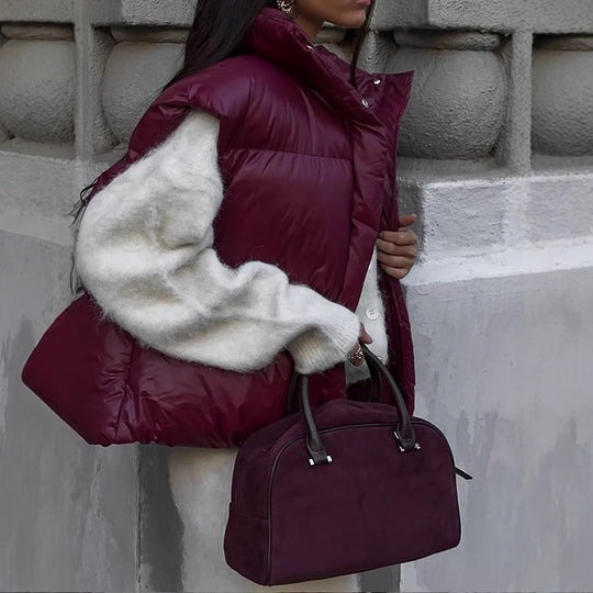 Damen Übergangsjacke im modischen Steppdesign mit hohem Kragen EB