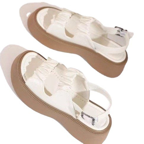 Damen trendige Sandalen mit elastischem Riemchen-Design und komfortabler Sohle EB
