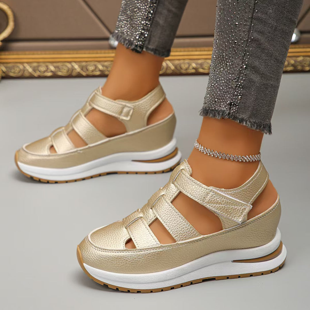 Damen Wedge-Sandalen mit verstellbarem Riemensystem und atmungsaktiver Sohle EB