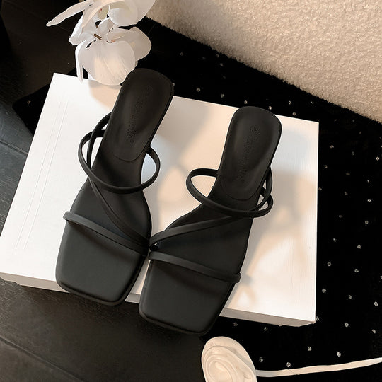 Damen elegante Slingback-Pantoletten mit modischem Riemen EB