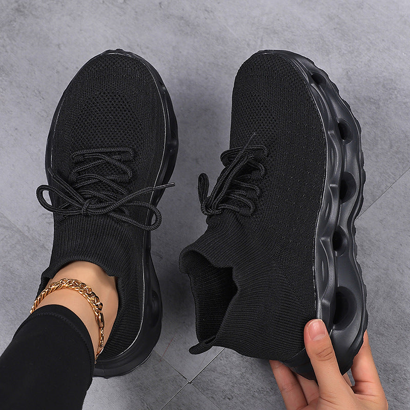 Damen Sportliche Knit Sneakers mit atmungsaktivem Obermaterial und flexibler Sohle EB