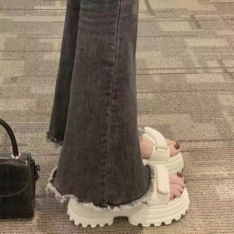 Damen Sportliche Sandalen mit verstellbaren Klettverschlüssen EB