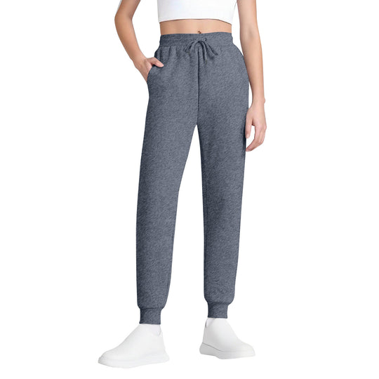 Damen nan schlanke hochgeschnittene Jogginghose mit Tunnelzug, Eingrifftaschen und Bündchen EB