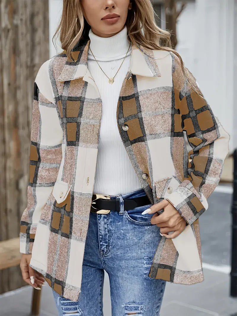 Damen Karierte Overshirt EB