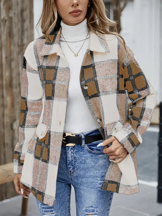 Damen Karierte Overshirt EB
