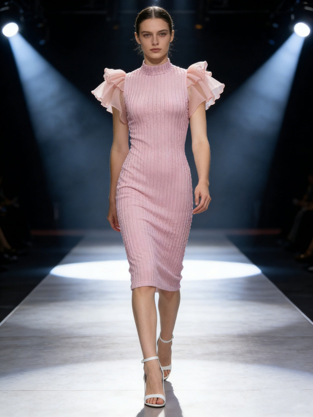 Damen Strickkleid mit Puffärmeln EB