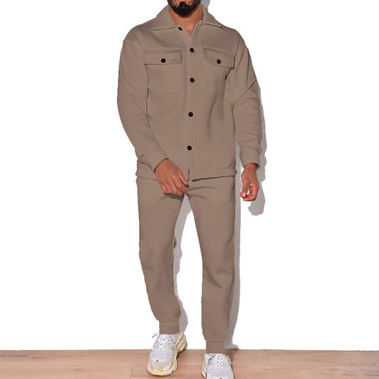 Herren Lässiges Set aus Hemd und Jogginghose EB