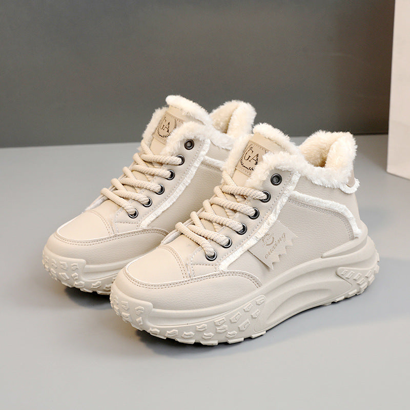 Damen High-Top Winter Sneakers mit flauschigem Innenfutter und rutschfester Sohle EB