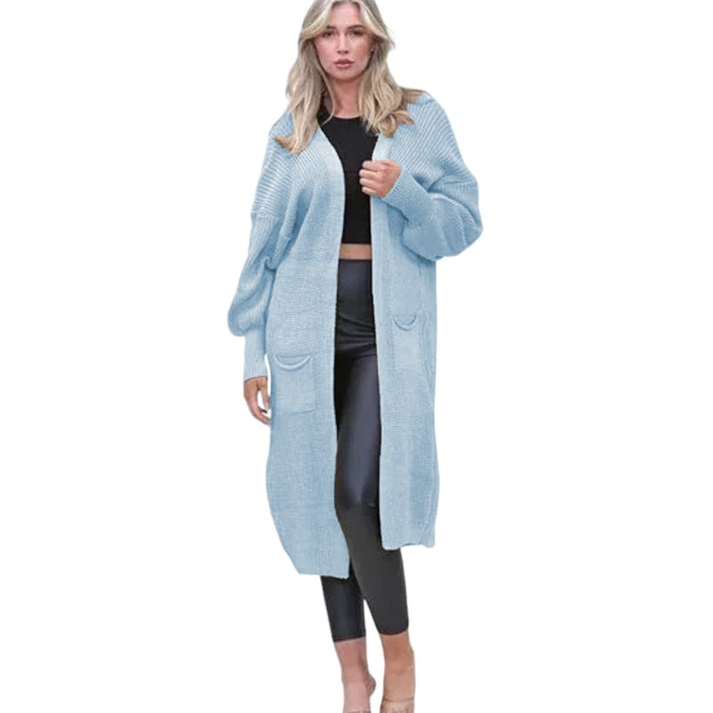 Damen Großer Strickcardigan mit weichem Material und praktischen Taschen EB