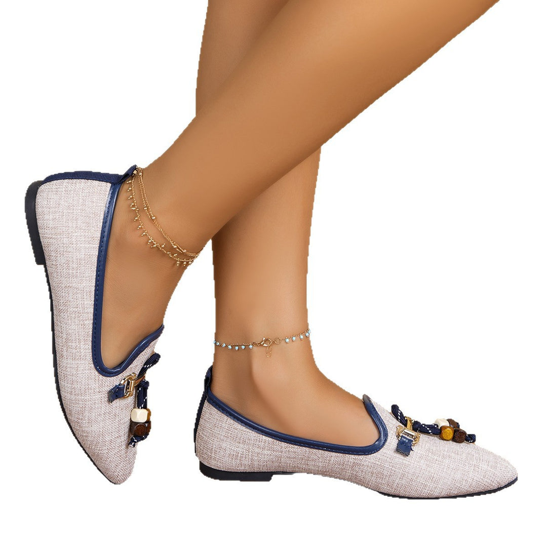 Damen elegante Loafers mit dekorativen Beweisen EB