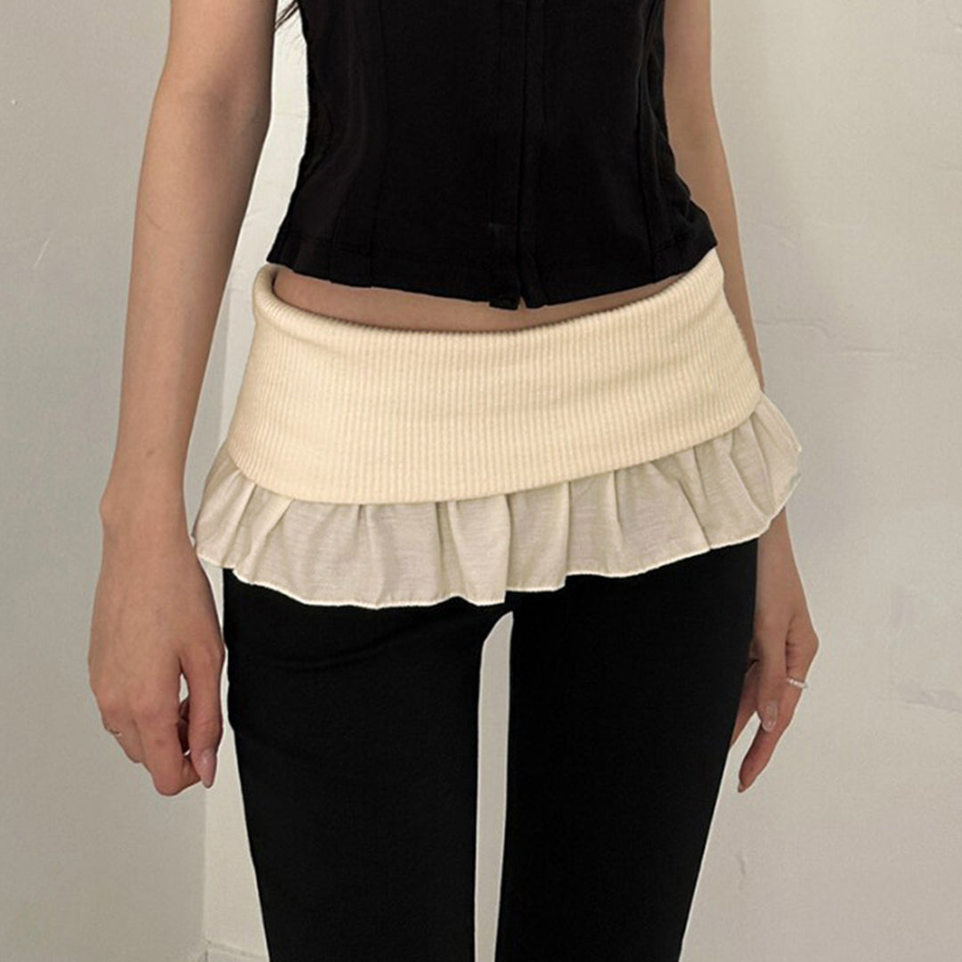 Damen nan taillierte Highwaist Schlaghose mit Zierband, Gürtelschlaufen und ausgestelltem Bein EB
