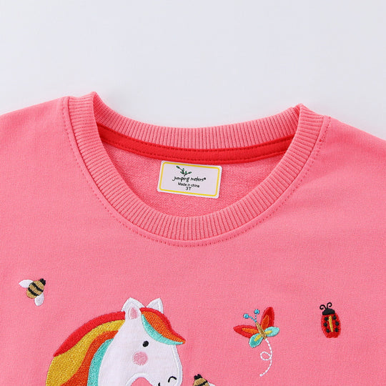 Mädchen Sweatshirt mit verspieltem Einhorn-Design EB