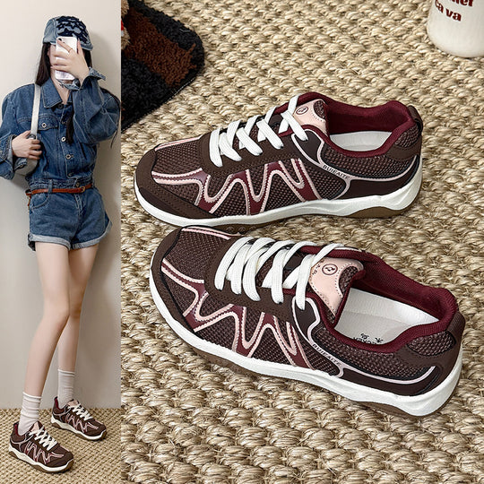 Damen sportliche Sneakers mit atmungsaktivem Obermaterial und rutschfester Sohle EB