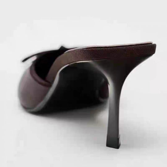 Damen elegant spitze Mules mit Schleifenverzierung EB