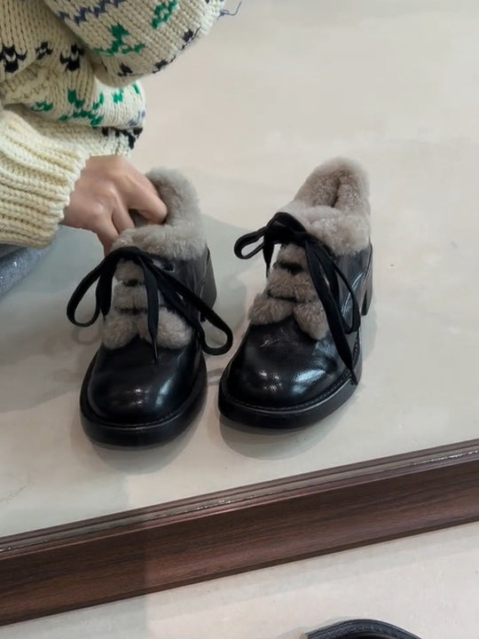 Damen gefütterte Schnürschuhe mit weichem Innenfutter und robustem Profil EB