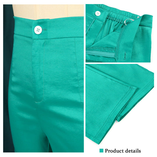 Damen elegante Hochtaillierte Stoffhose EB