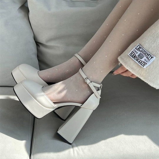 Damen elegante Plateau-Pumps mit modischem Riemendesign EB