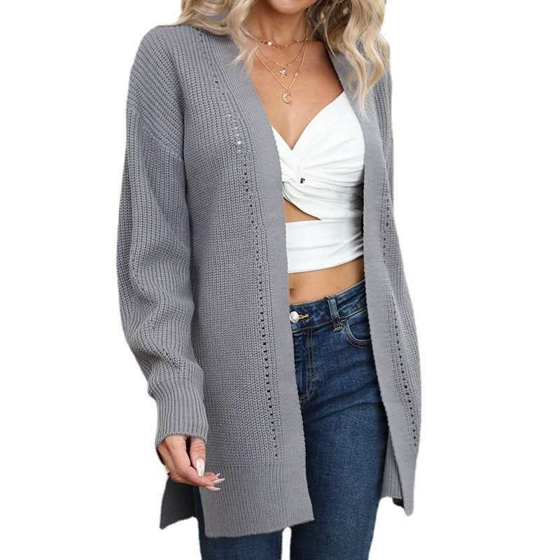 Damen Strickjacke mit filigranem Muster und bequemer Passform EB