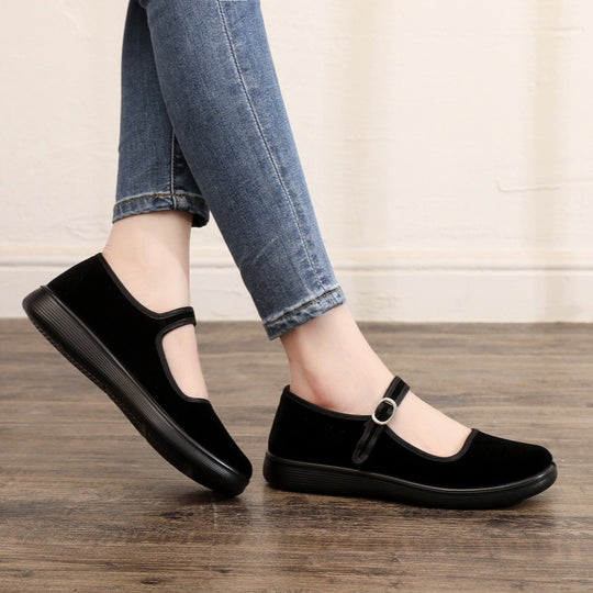 Damen Bequeme Velours-Schuhe EB