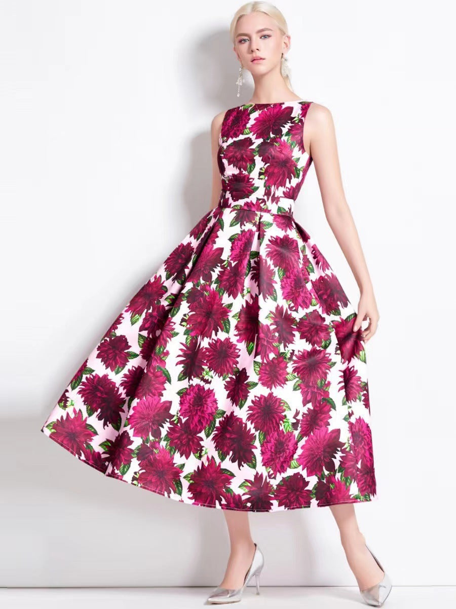 Damen Maxikleid mit floralen Applikationen und tailliertem Schnitt EB