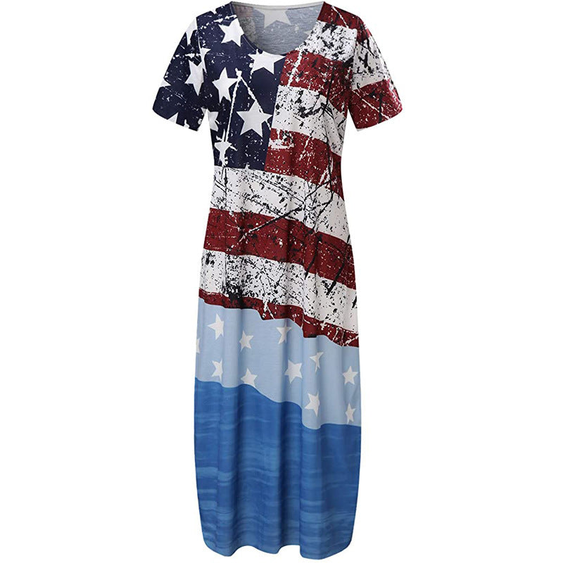 Damen Grafik Maxikleid EB
