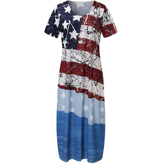 Damen Grafik Maxikleid EB