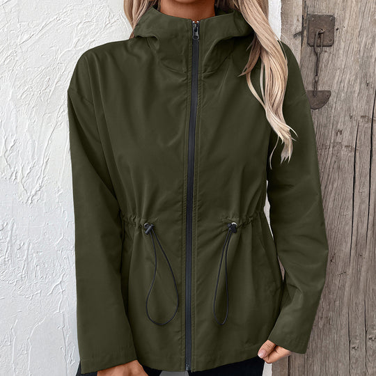 Damen leichte Kapuzenjacke mit einstellbarem Bund EB