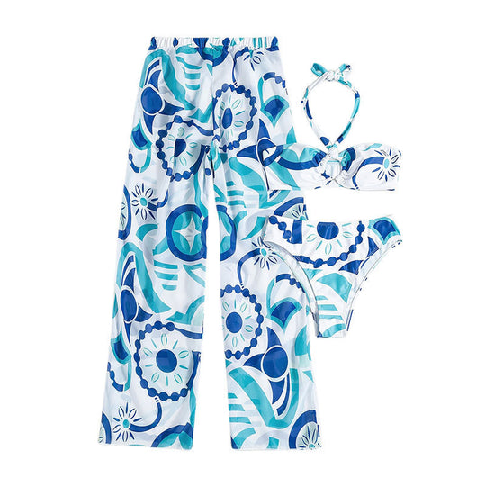 Damen Bikini-Set mit Bandeau-Oberteil und weitem Beinausschnitt EB