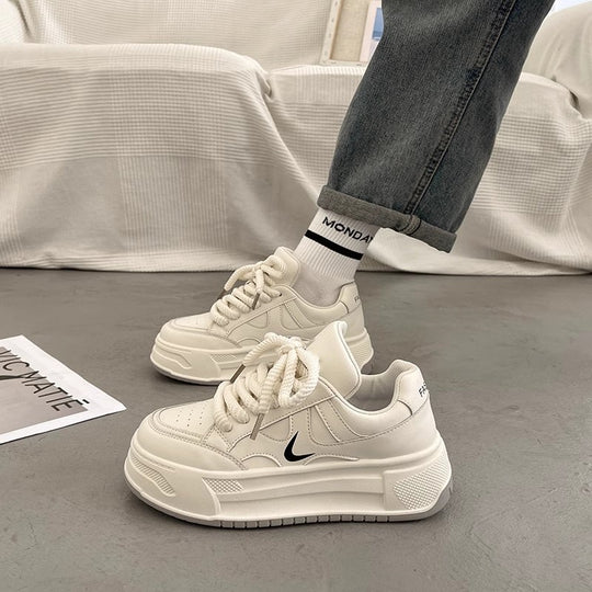 Damen modische Sneaker mit hohem Plateau und atmungsaktiver Obermaterial von EB