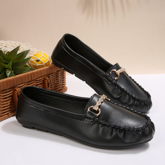 Damen Mokassins mit dekorativem Schmuckdetail EB