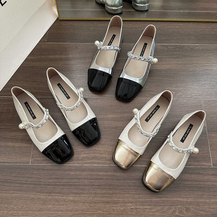 Damen elegante Mary Jane Ballerinas mit dekorativer Schnalle EB