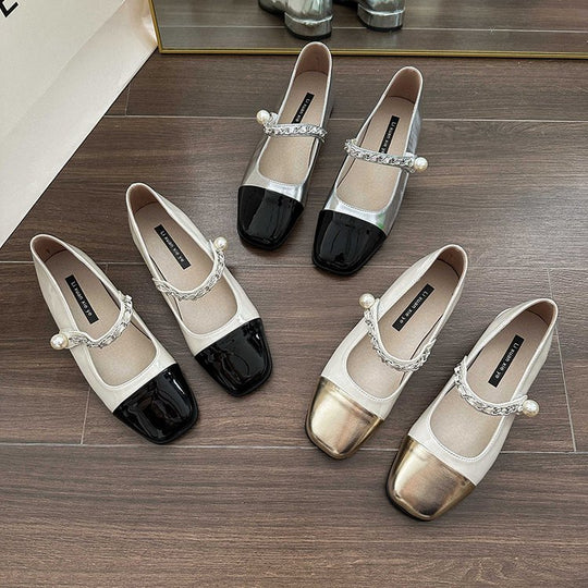 Damen elegante Mary Jane Ballerinas mit dekorativer Schnalle EB