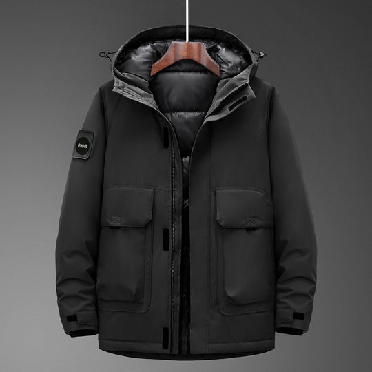 Herren Isolierter Urbaner Feldparka mit Steppfutter und großen Klappentaschen EB