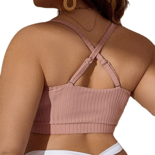 Damen Sport-Bra mit verstellbarem Raffung und modischem Bindedesign EB