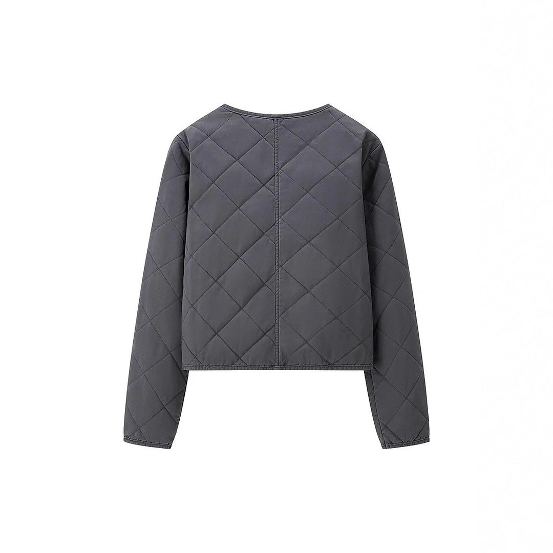 Damen gesteppte Übergangsjacke mit praktischen Taschen und elegantem Stehkragen EB