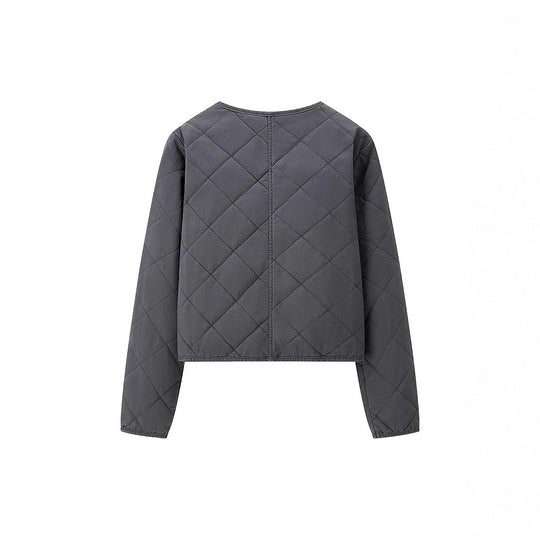 Damen gesteppte Übergangsjacke mit praktischen Taschen und elegantem Stehkragen EB