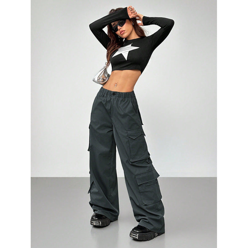 Damen Cargo-Hose mit weitem Schnitt und praktischen Taschen EB